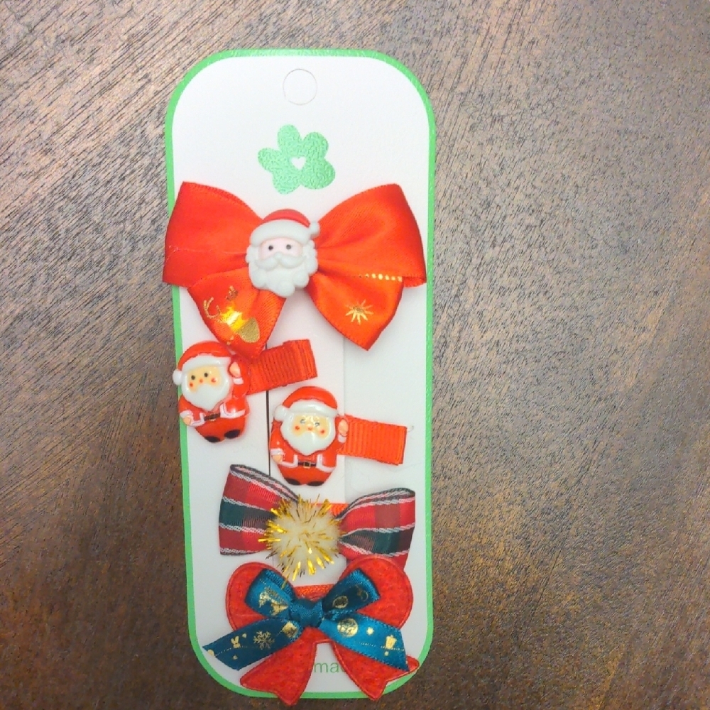 Christmas Santa Hair Clip Set of 5